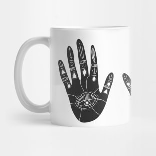 Witchy Cosmic Hands Black Mug